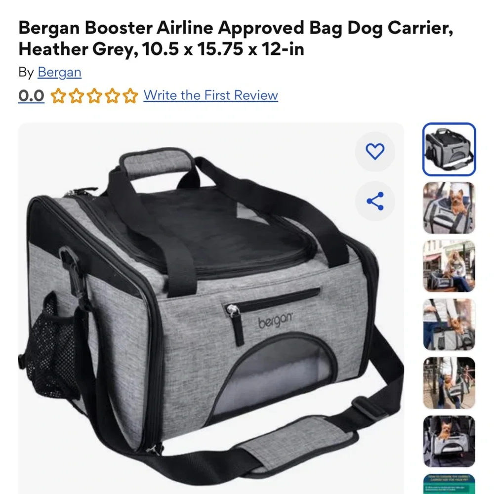 Booster Airline Approved Dog Carrier - Gray